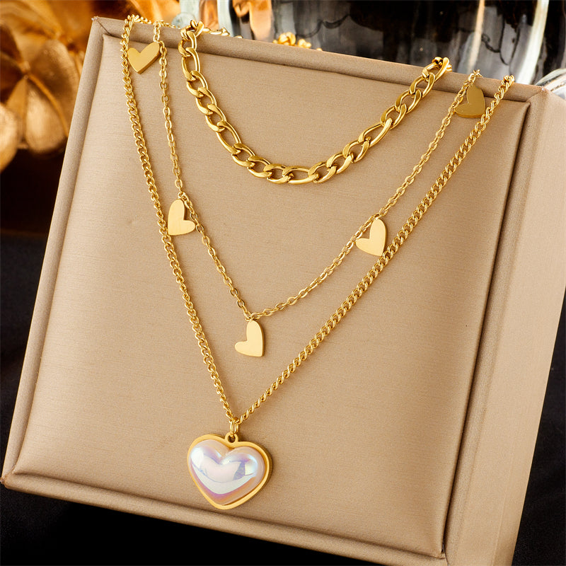 18k gold plated layered necklaces