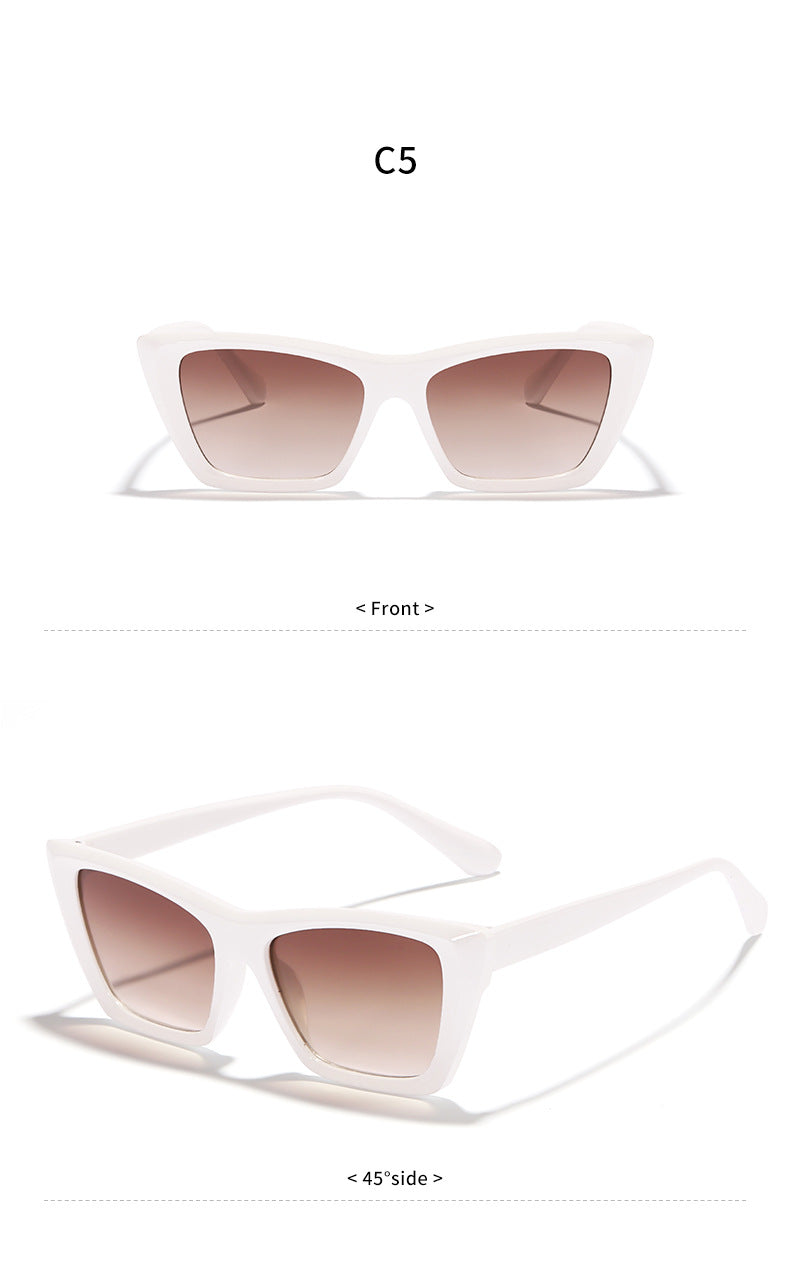 fashion leopard pc uv400 resin cat eye patchwork full frame women's sunglasses