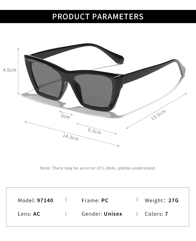 fashion leopard pc uv400 resin cat eye patchwork full frame women's sunglasses