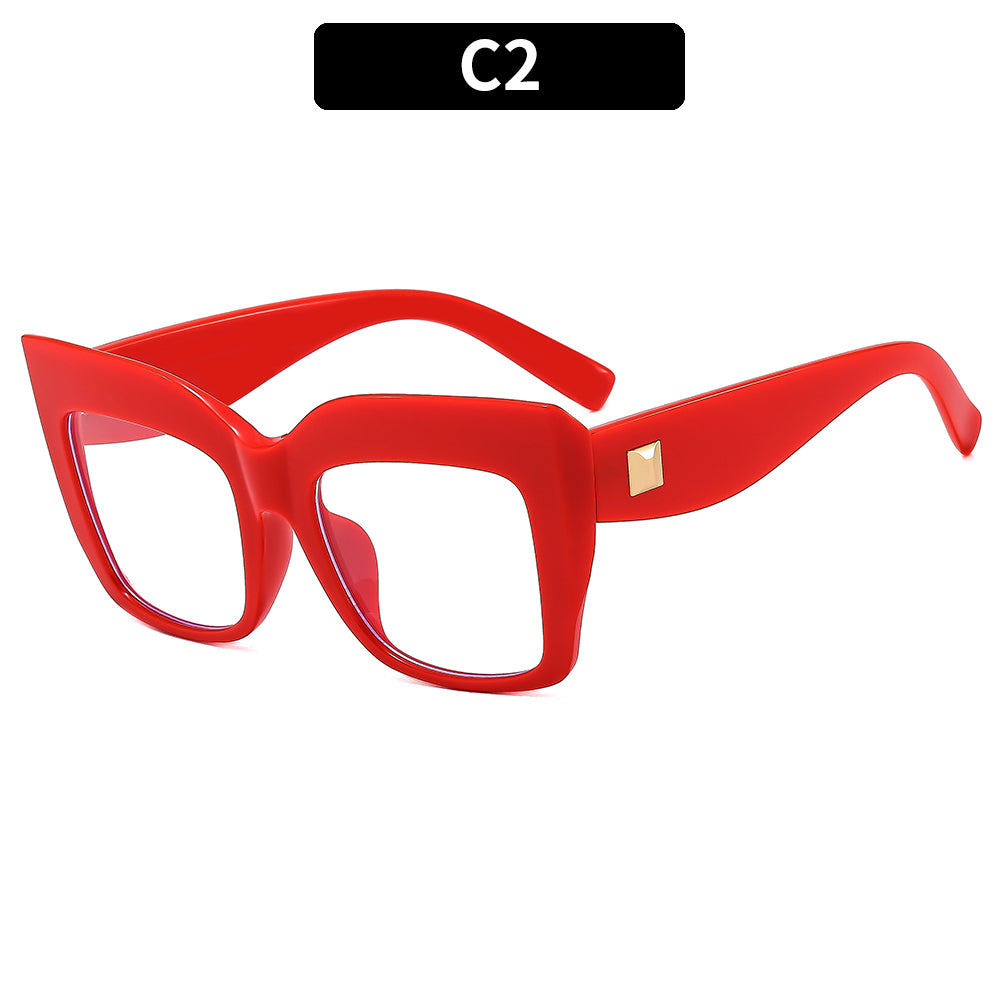 casual commute color block ac square full frame women's sunglasses