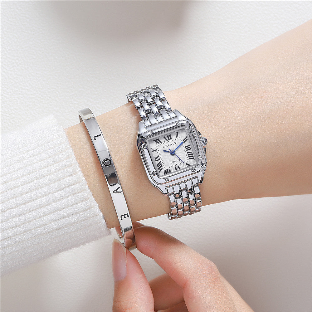 fashion geometric alloy women's watches