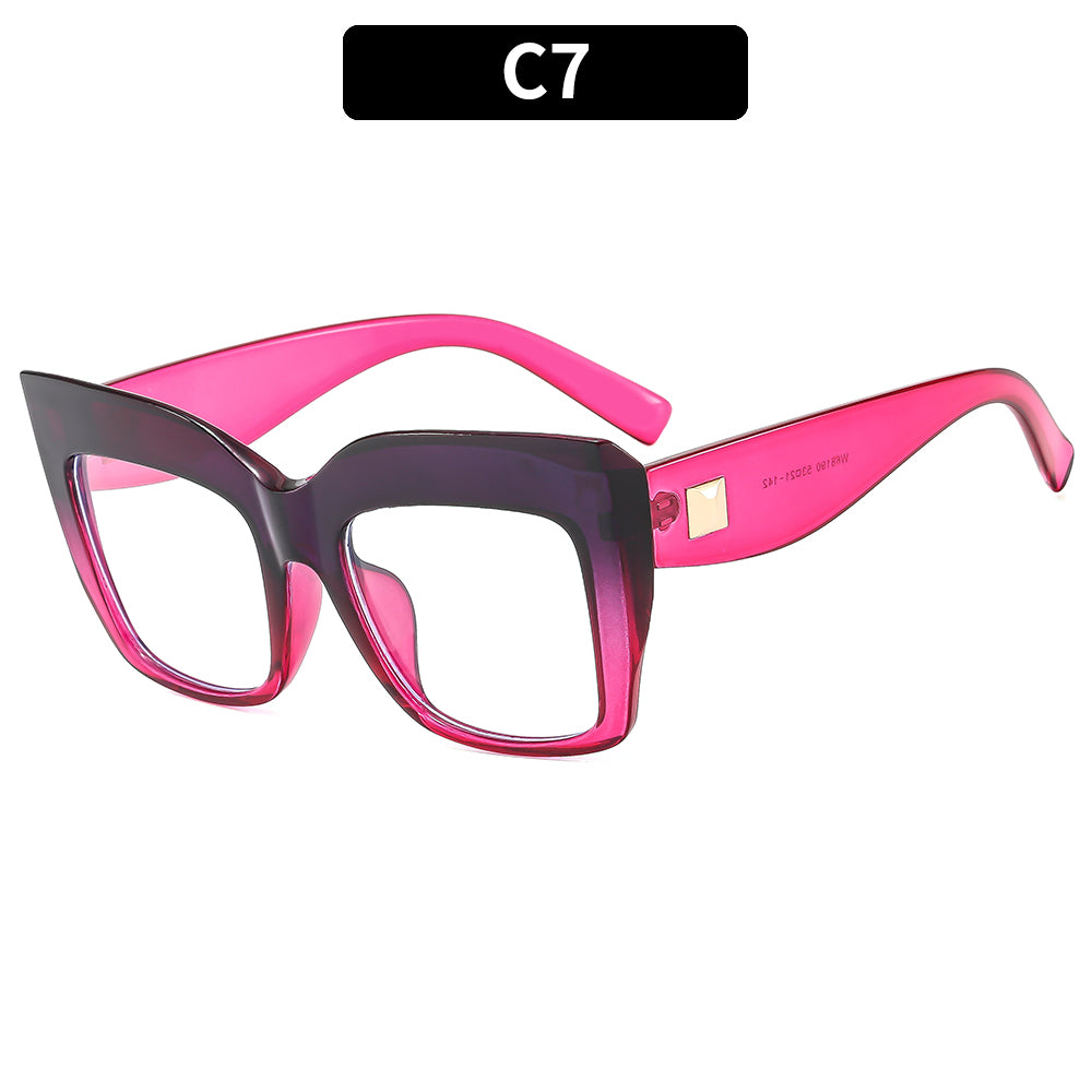 casual commute color block ac square full frame women's sunglasses