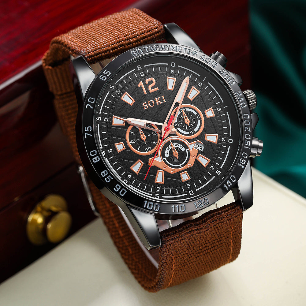 fashion solid color buckle quartz men's watches