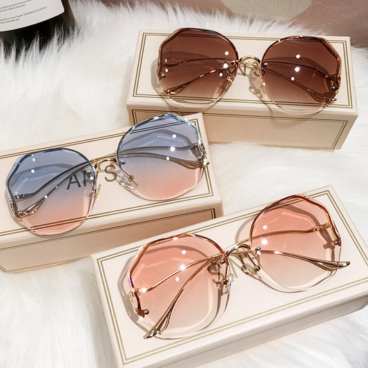 fashion pc polygon frameless women's sunglasses
