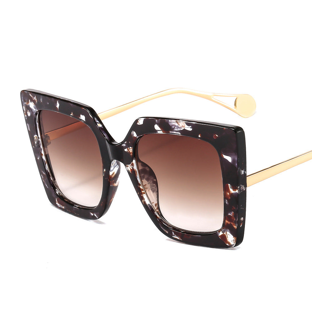 women's fashion solid color pc square full frame sunglasses