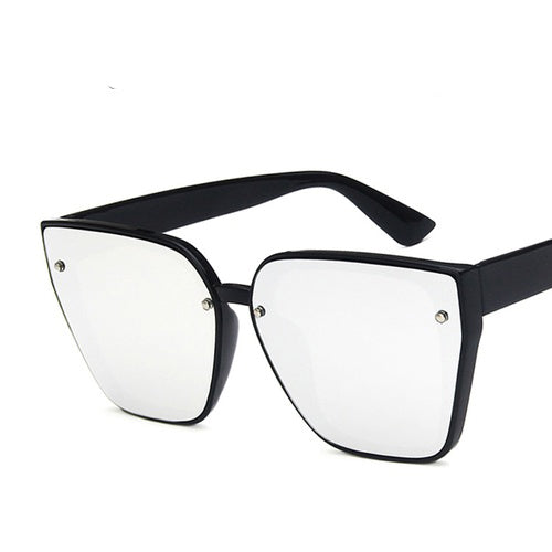 fashion geometric uv protection cat eye full frame men's sunglasses