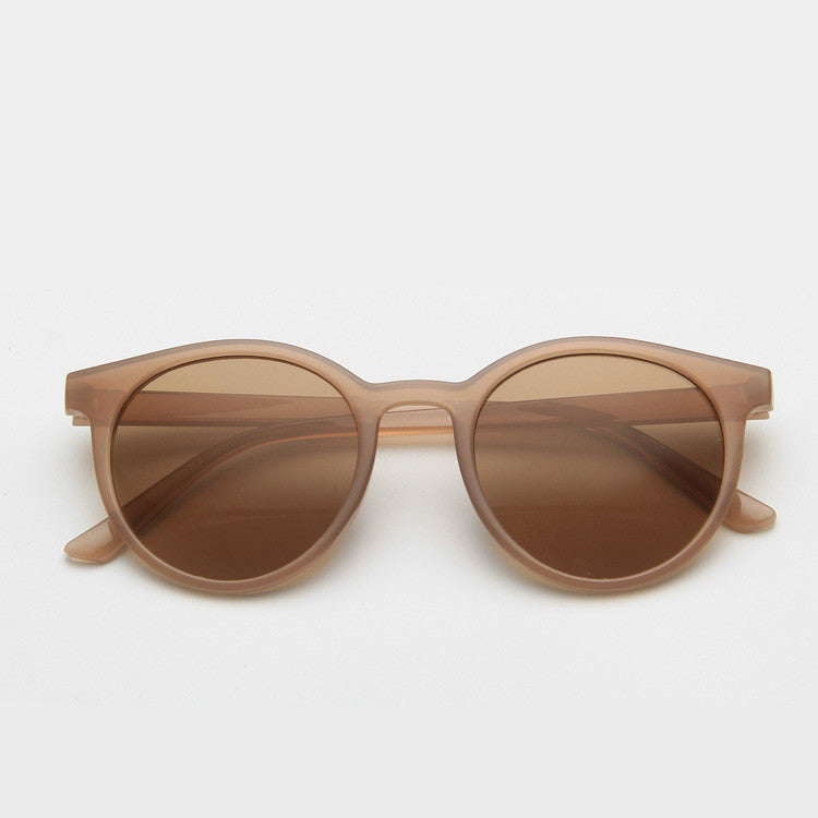 unisex retro solid color pc round frame sunglasses