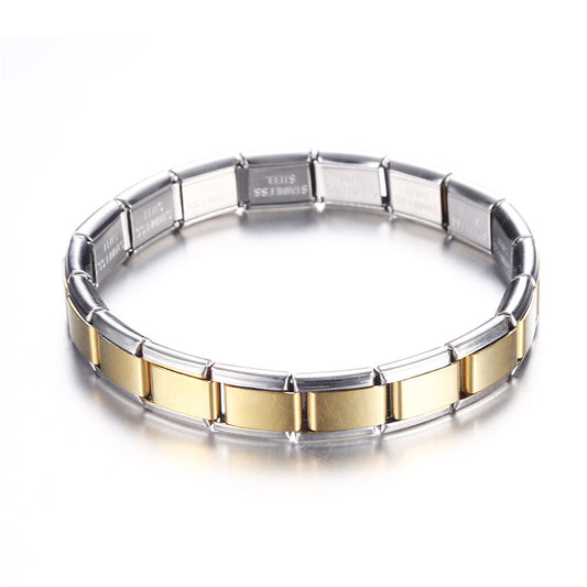 retro simple style square stainless steel unisex bangle