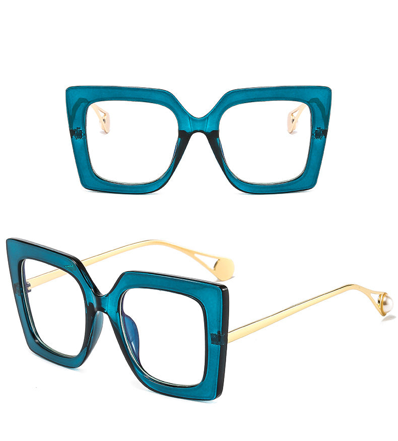 women's fashion solid color pc square full frame sunglasses