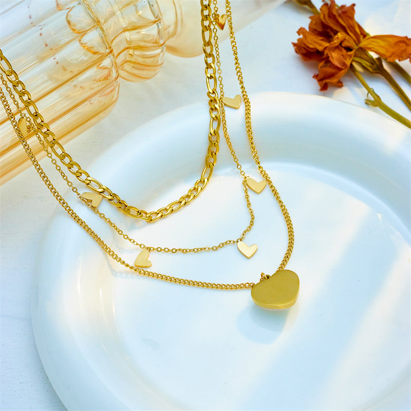 18k gold plated layered necklaces