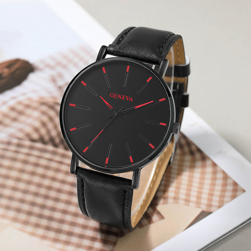 fashion solid color buckle quartz men's watches