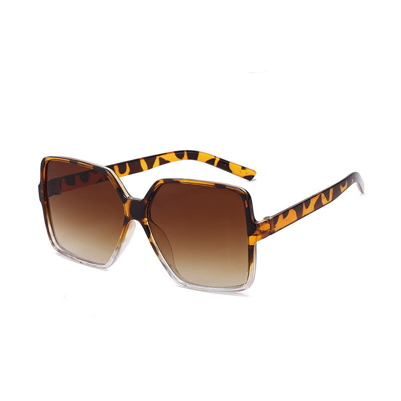 retro gradient color leopard ac square full frame women's sunglasses