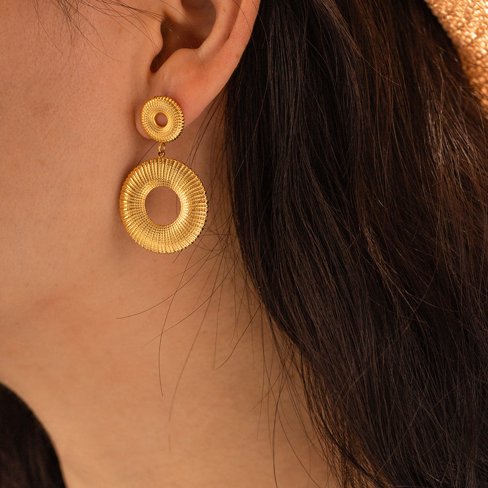 Modern style drop earrings