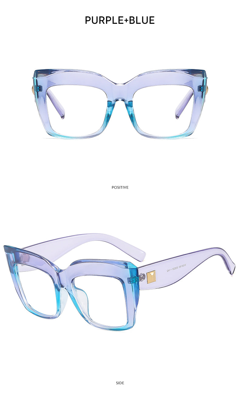 casual commute color block ac square full frame women's sunglasses