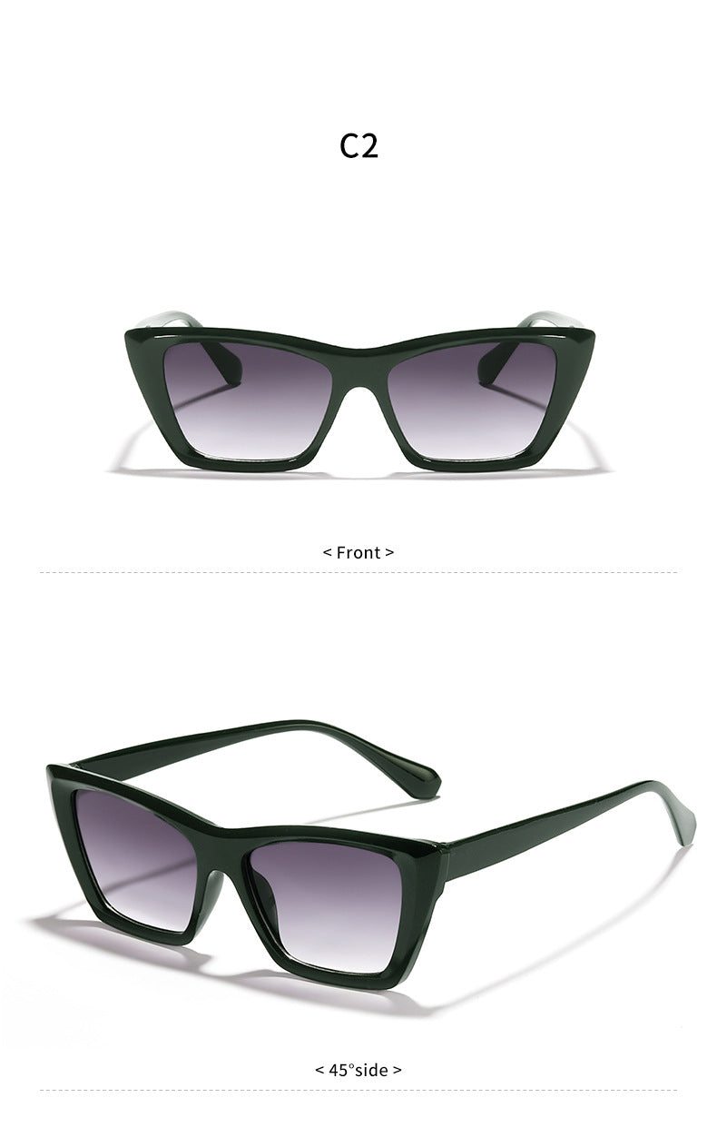 fashion leopard pc uv400 resin cat eye patchwork full frame women's sunglasses