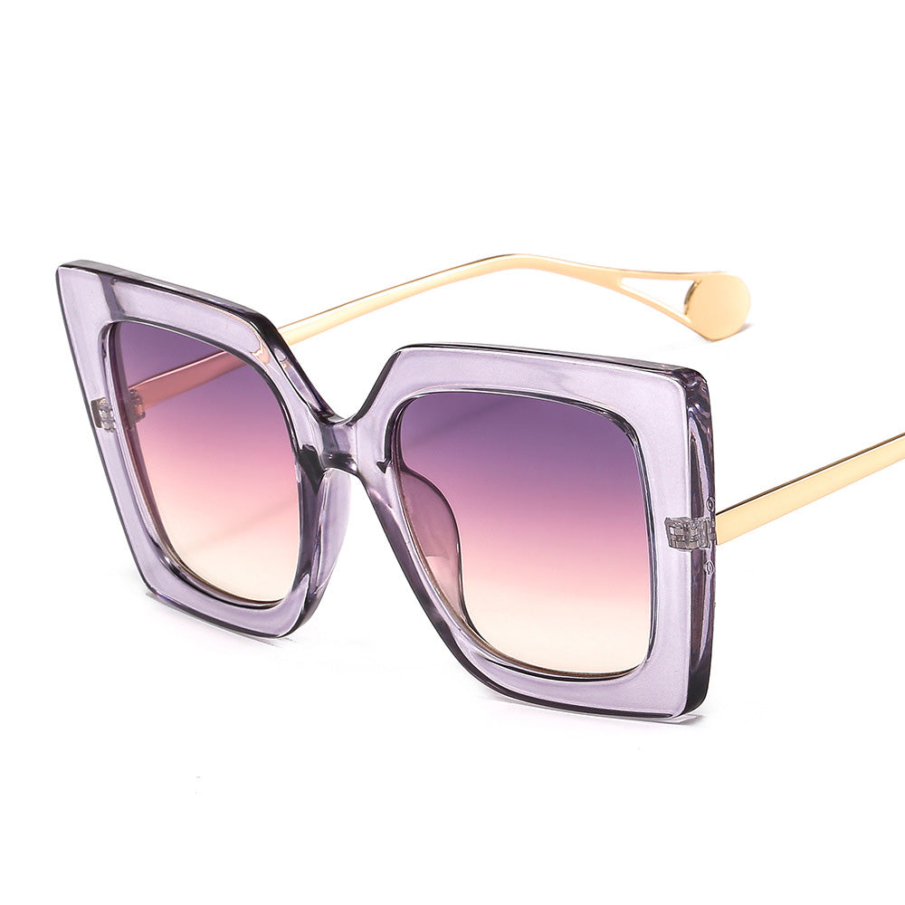 women's fashion solid color pc square full frame sunglasses
