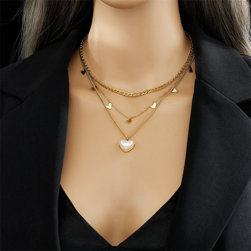 18k gold plated layered necklaces