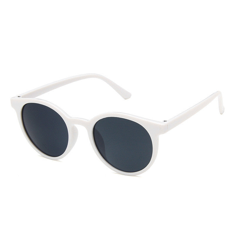 unisex retro solid color pc round frame sunglasses