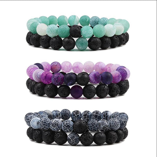 basic classic style geometric natural stone agate bracelets