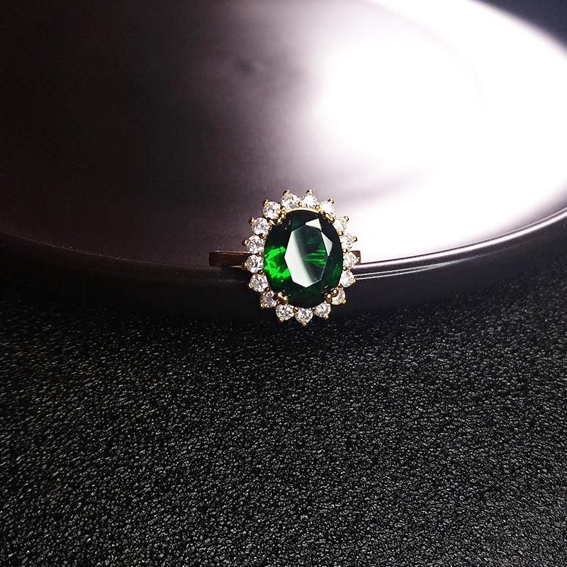 fashion imitation green tourmaline jewelry set emerald three-piece jewelry