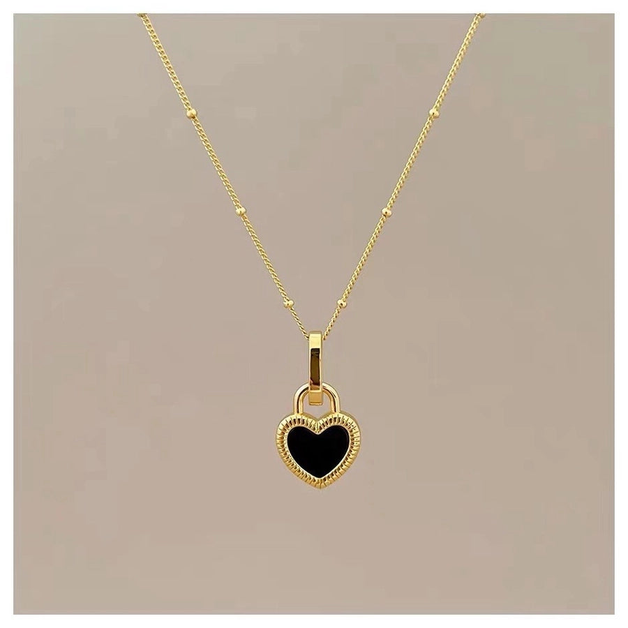 Titanium Steel Simple Style Heart Shape Plating Earrings Necklace