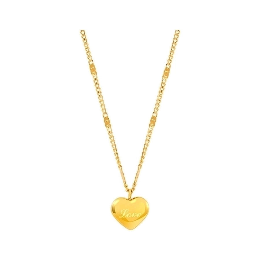 fashion simple heart-shaped pendant titanium steel necklace