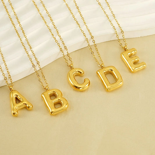304 Stainless Steel 18K Gold Plated Casual Cute Plating Letter Titanium Steel Pendant Necklace
