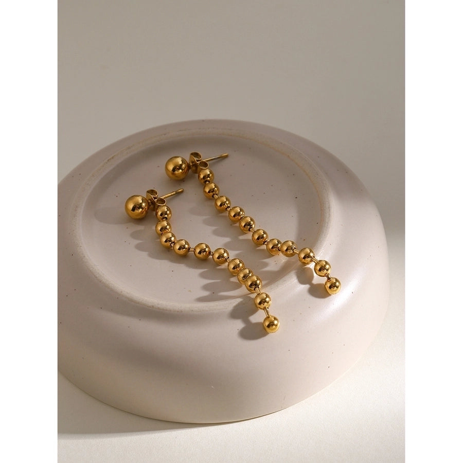 304 Stainless Steel 18K Gold Plated Drop Earrings