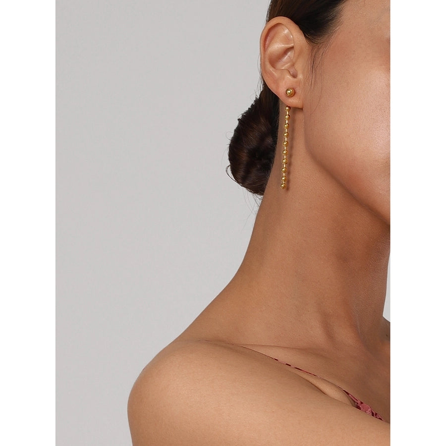 304 Stainless Steel 18K Gold Plated Drop Earrings