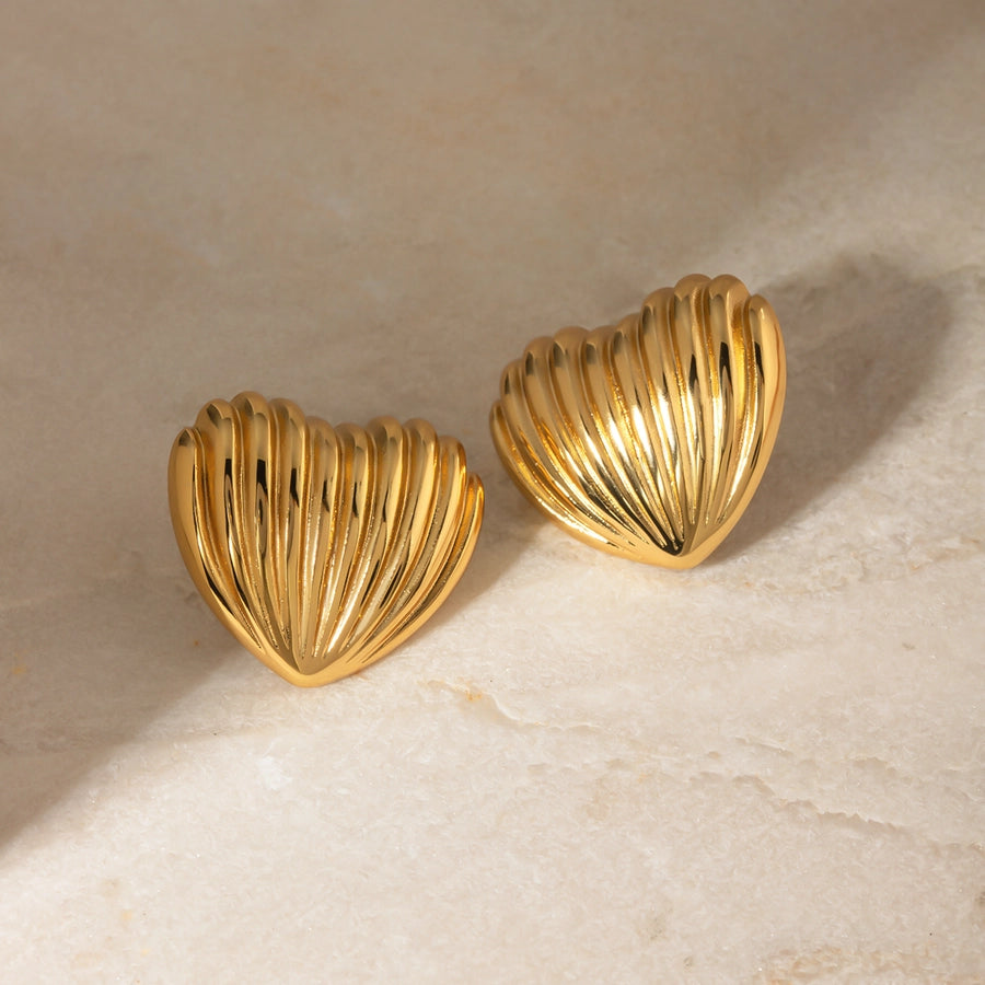 1 Pair IG Style Simple Style Heart Shape 304 Stainless Steel 18K Gold Plated Ear Studs