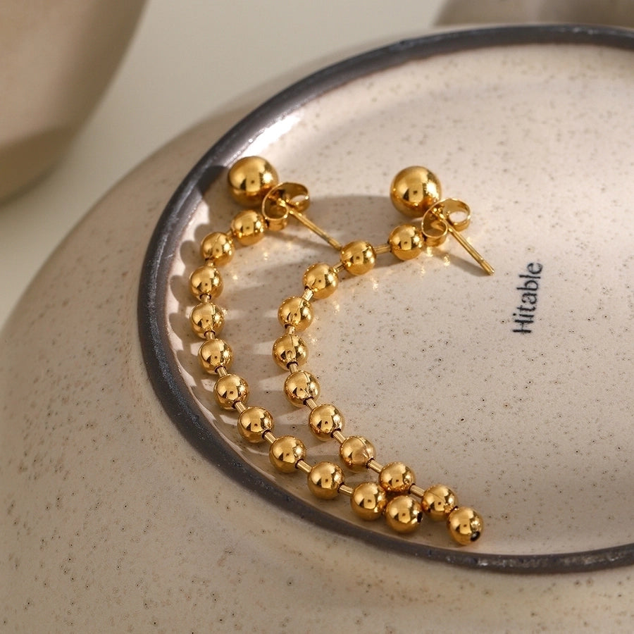 304 Stainless Steel 18K Gold Plated Drop Earrings