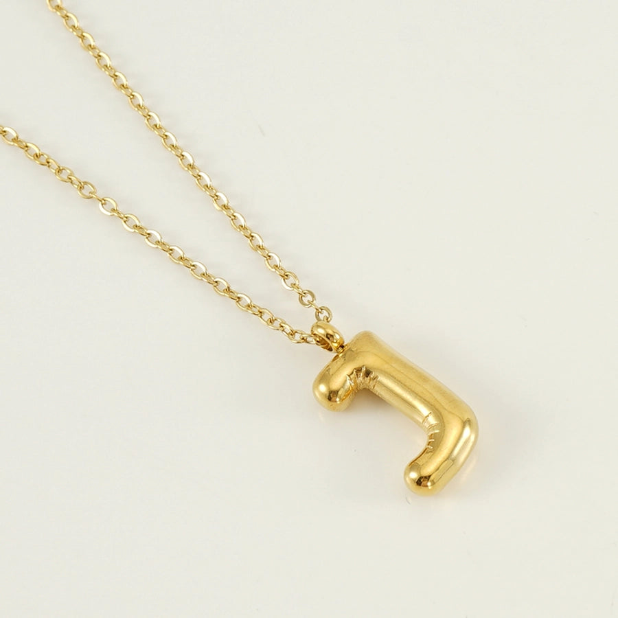 304 Stainless Steel 18K Gold Plated Casual Cute Plating Letter Titanium Steel Pendant Necklace