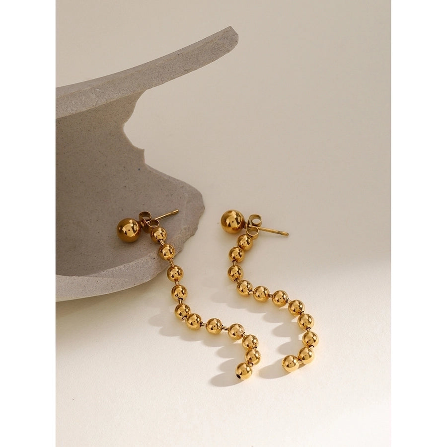 304 Stainless Steel 18K Gold Plated Drop Earrings