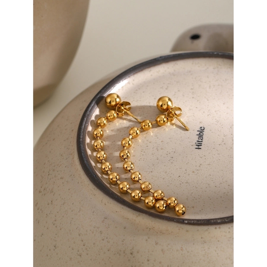 304 Stainless Steel 18K Gold Plated Drop Earrings