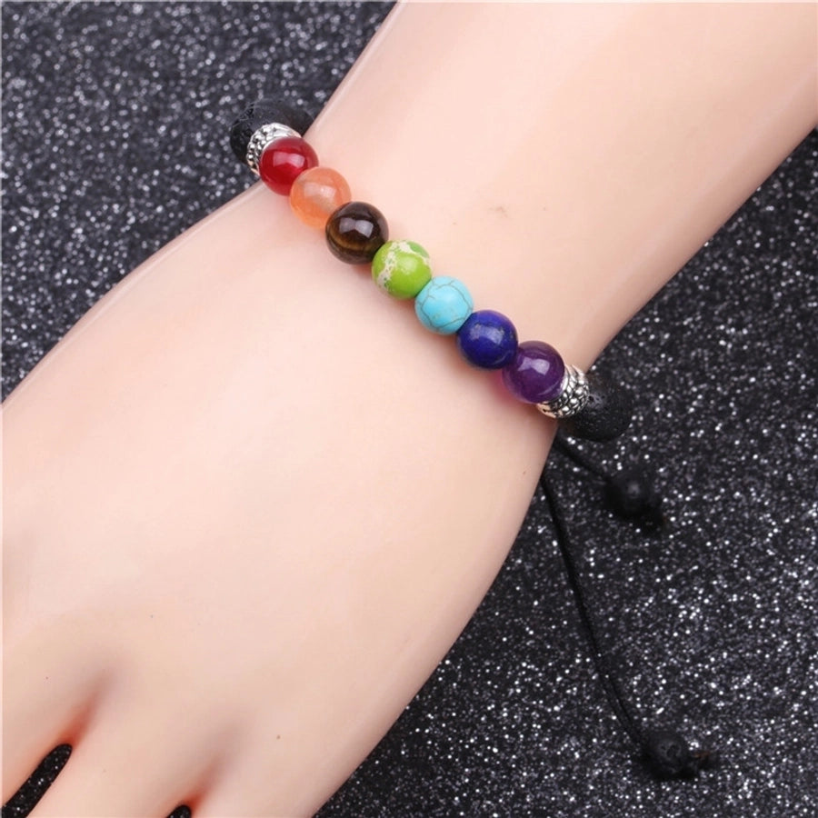 seven chakra woven balance beads yoga tree of life bracelet