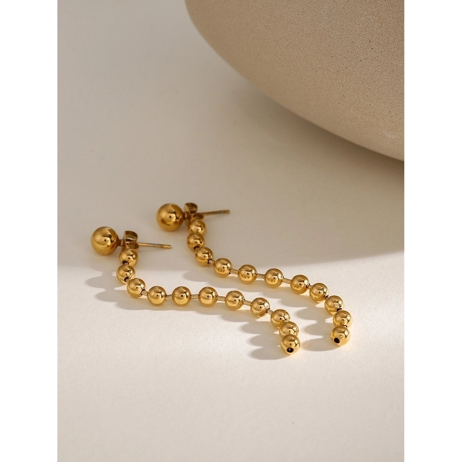 304 Stainless Steel 18K Gold Plated Drop Earrings