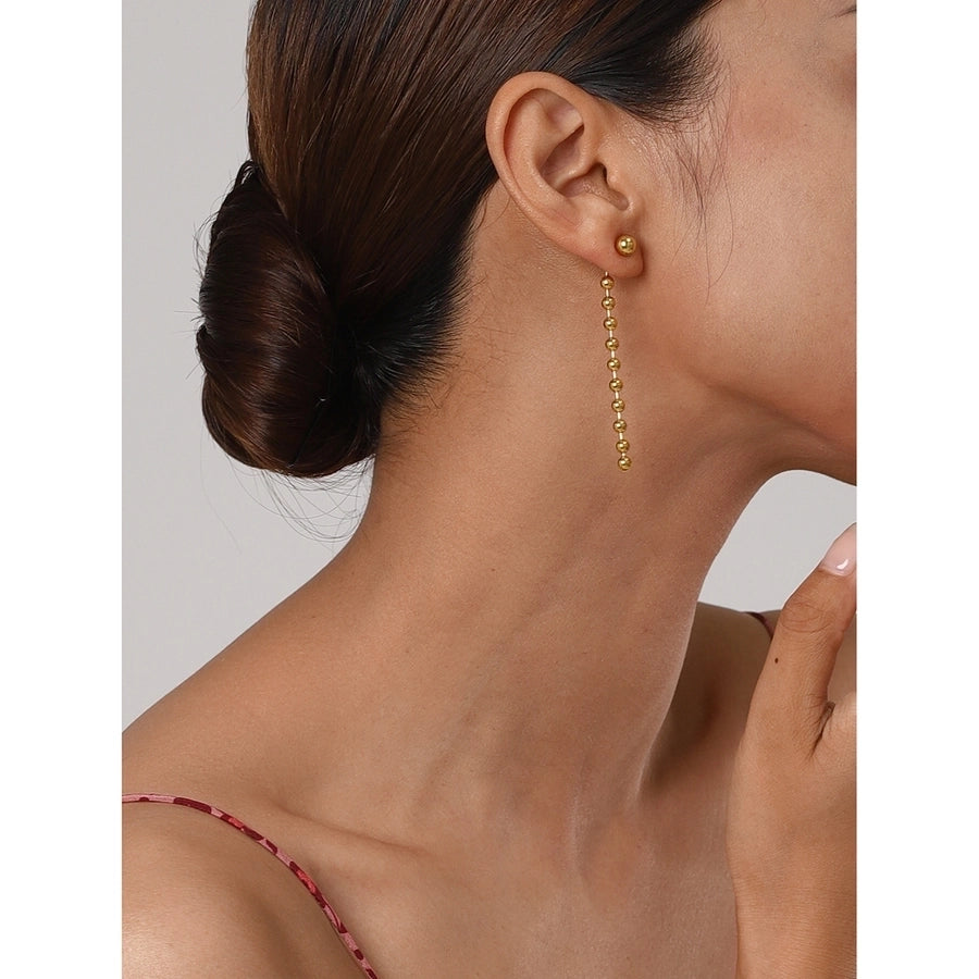 304 Stainless Steel 18K Gold Plated Drop Earrings