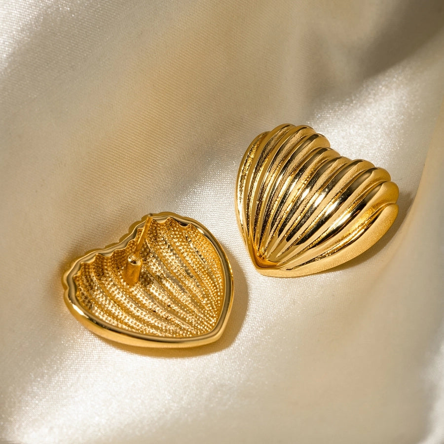 1 Pair IG Style Simple Style Heart Shape 304 Stainless Steel 18K Gold Plated Ear Studs